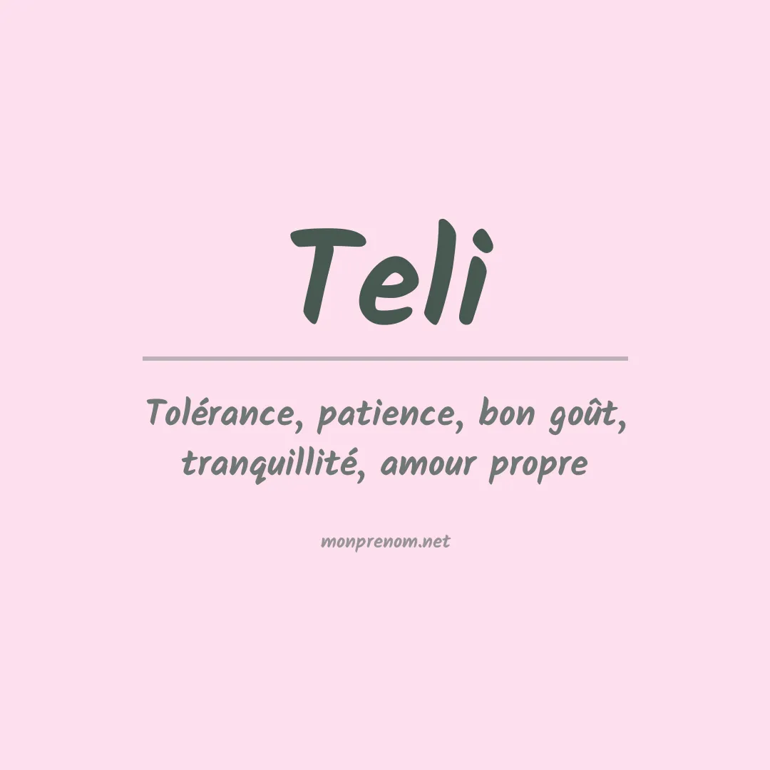 Signification du Prénom Teli