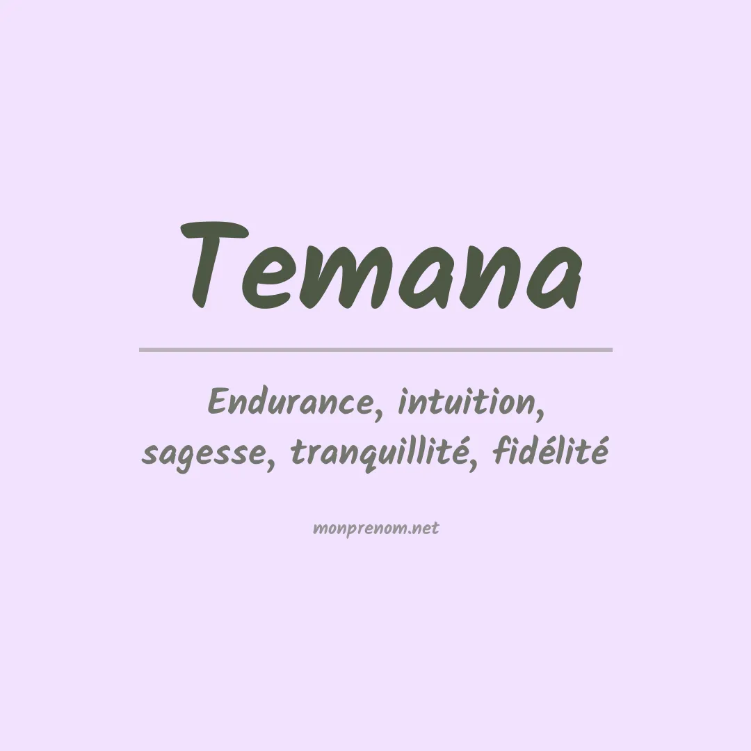 Signification du Prénom Temana Signification du Prénom Temana