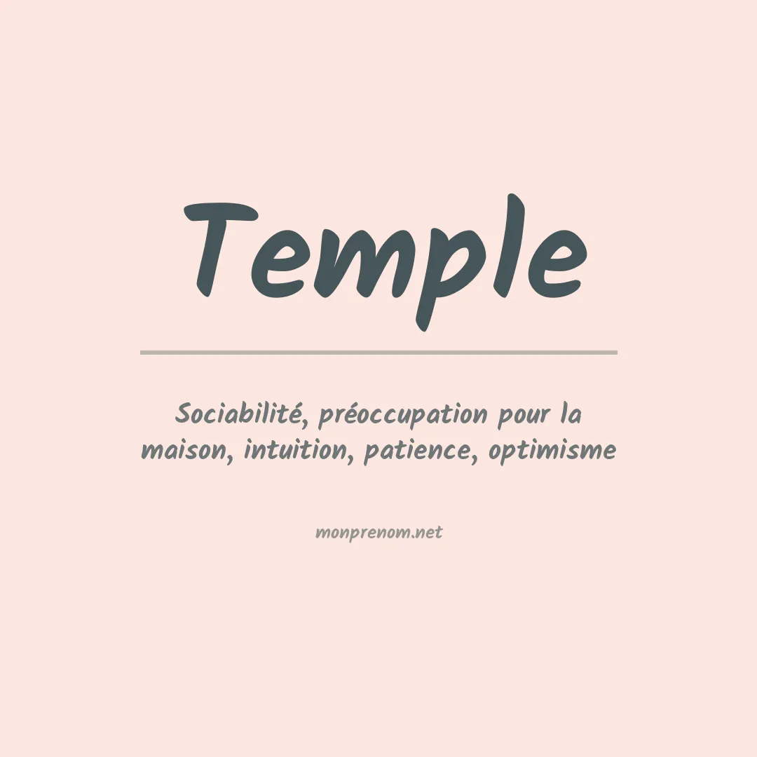Signification du Prénom Temple