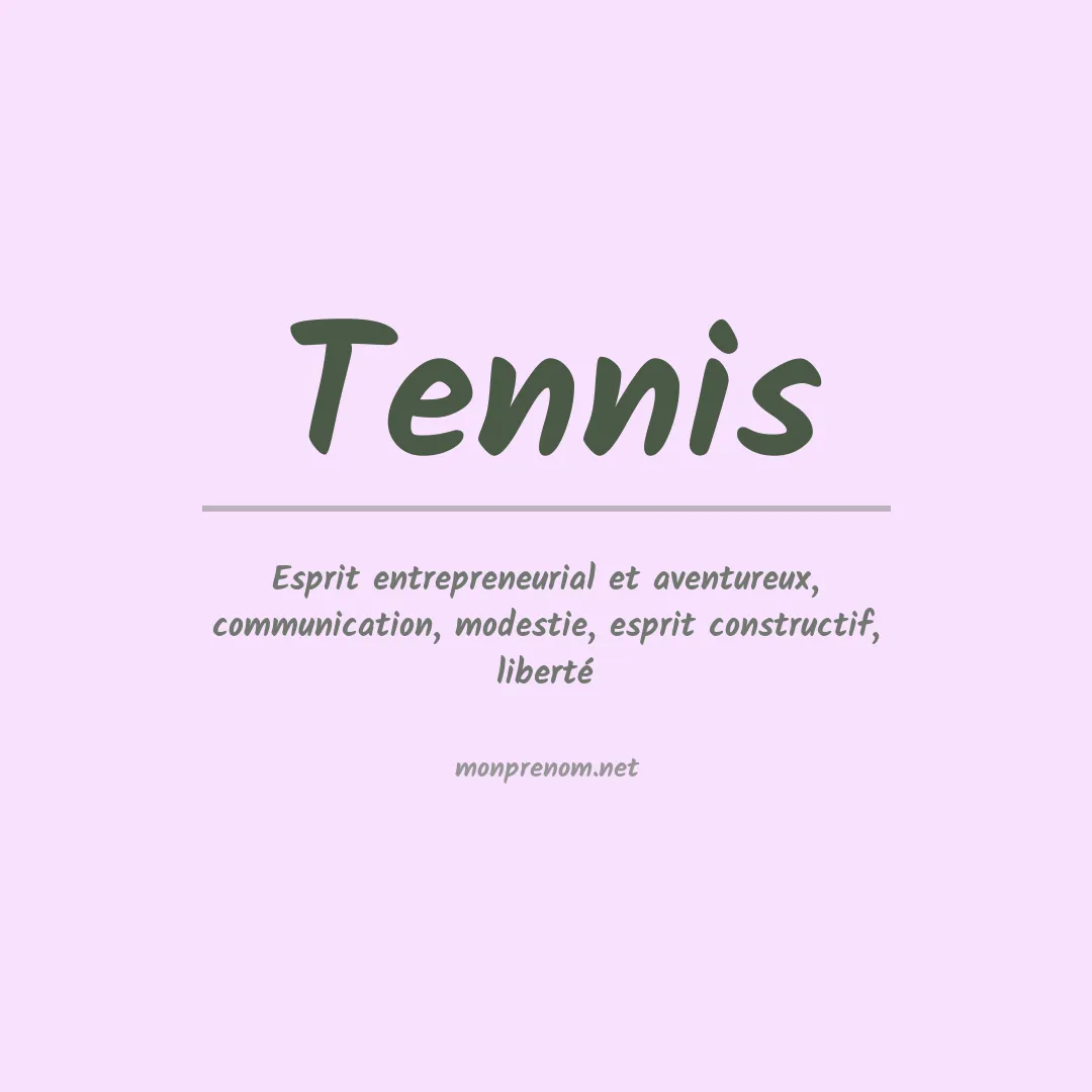 Signification du Prénom Tennis