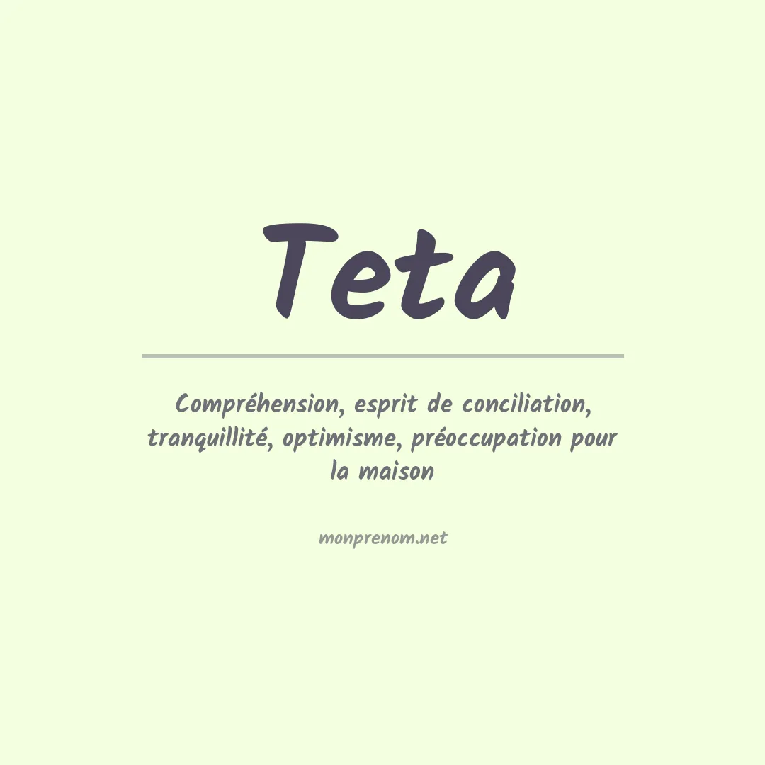 Signification du Prénom Teta