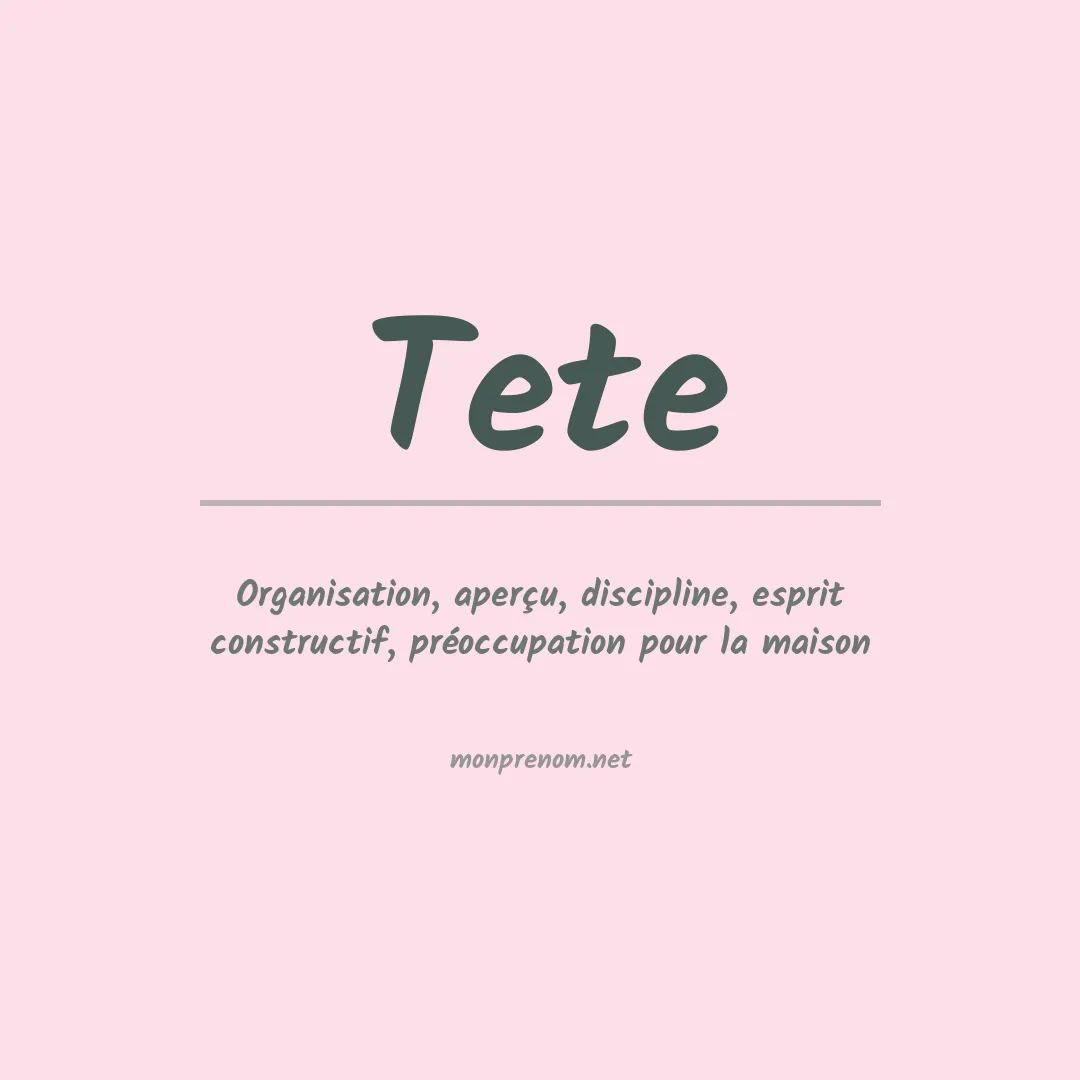 Signification du Prénom Tete