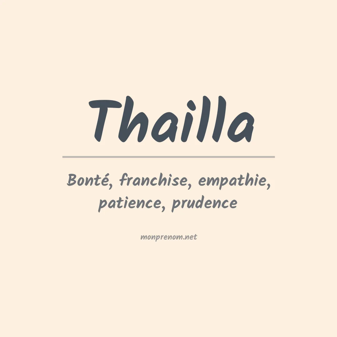 Signification du Prénom Thailla Signification du Prénom Thailla