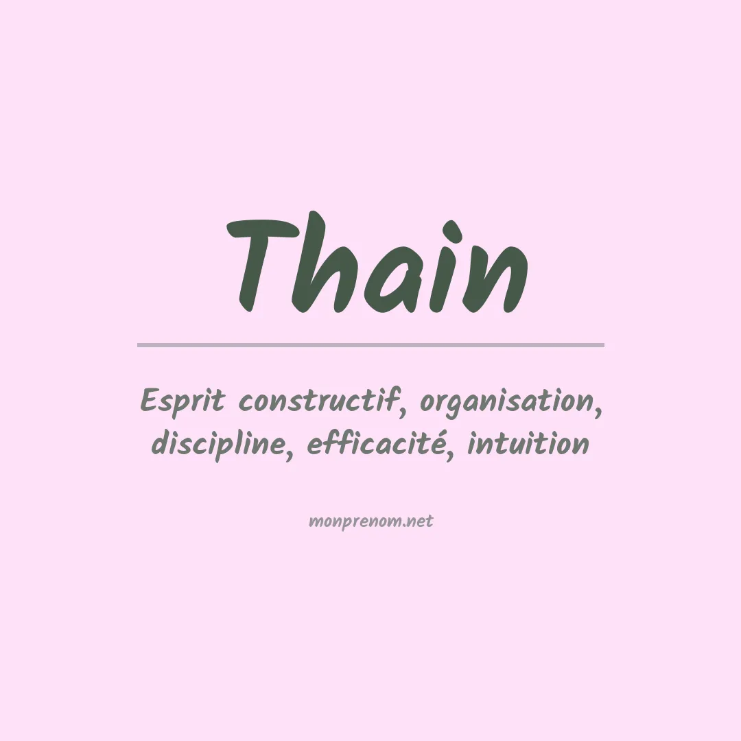 Signification du Prénom Thain