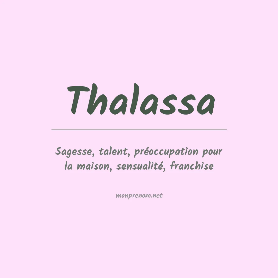 Signification du Prénom Thalassa