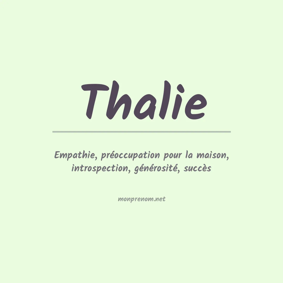 Signification du Prénom Thalie