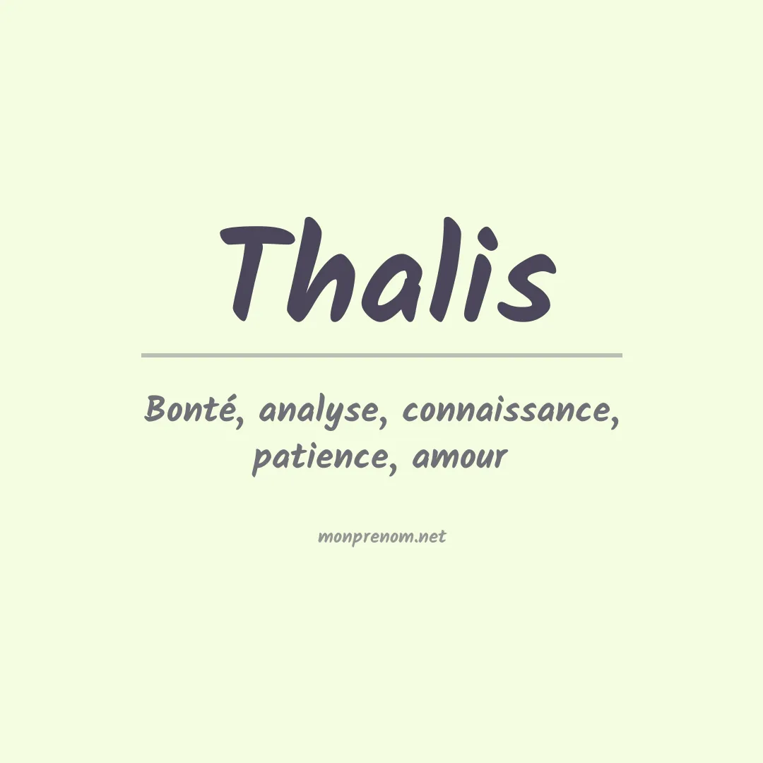 Signification du Prénom Thalis