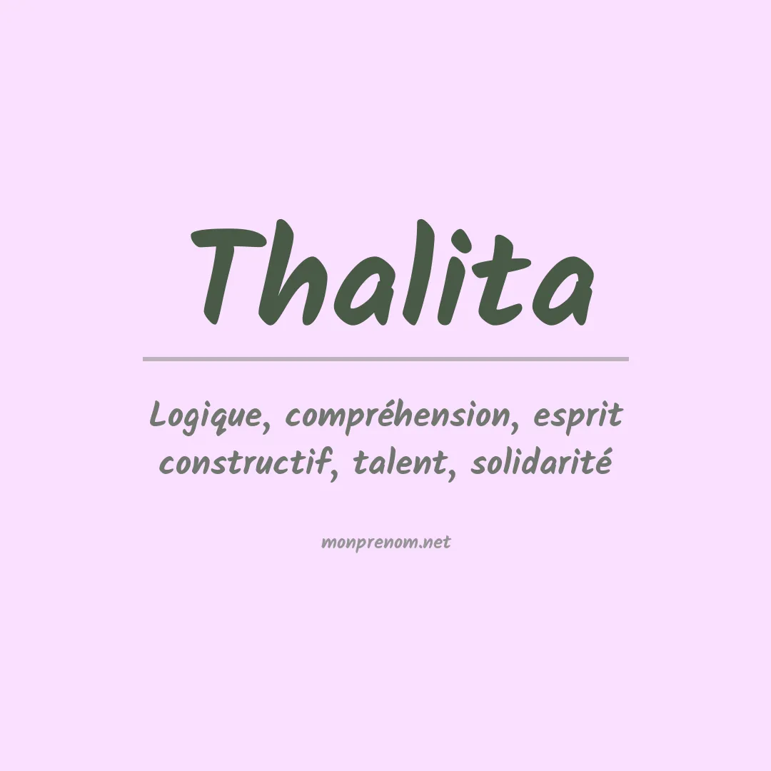 Signification du Prénom Thalita