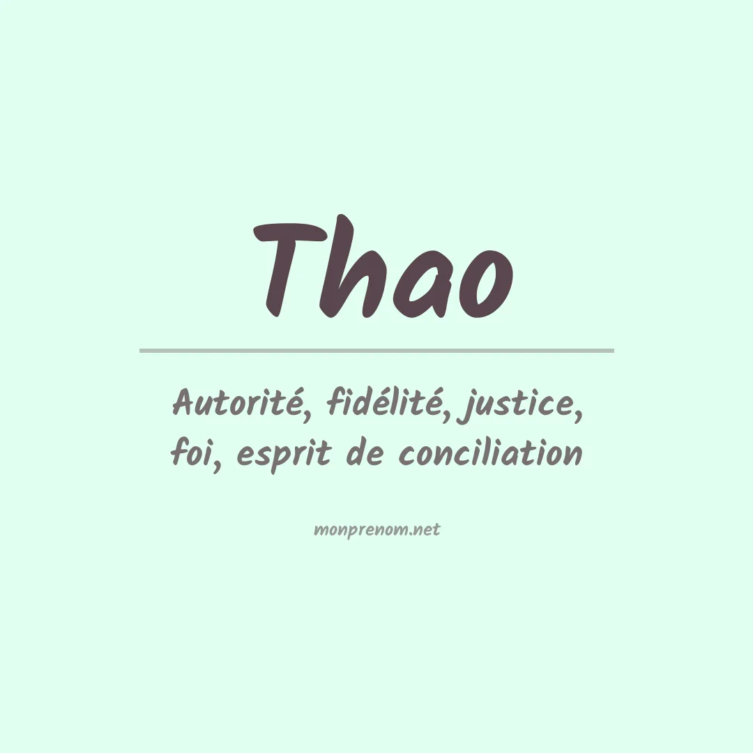 Signification du Prénom Thao