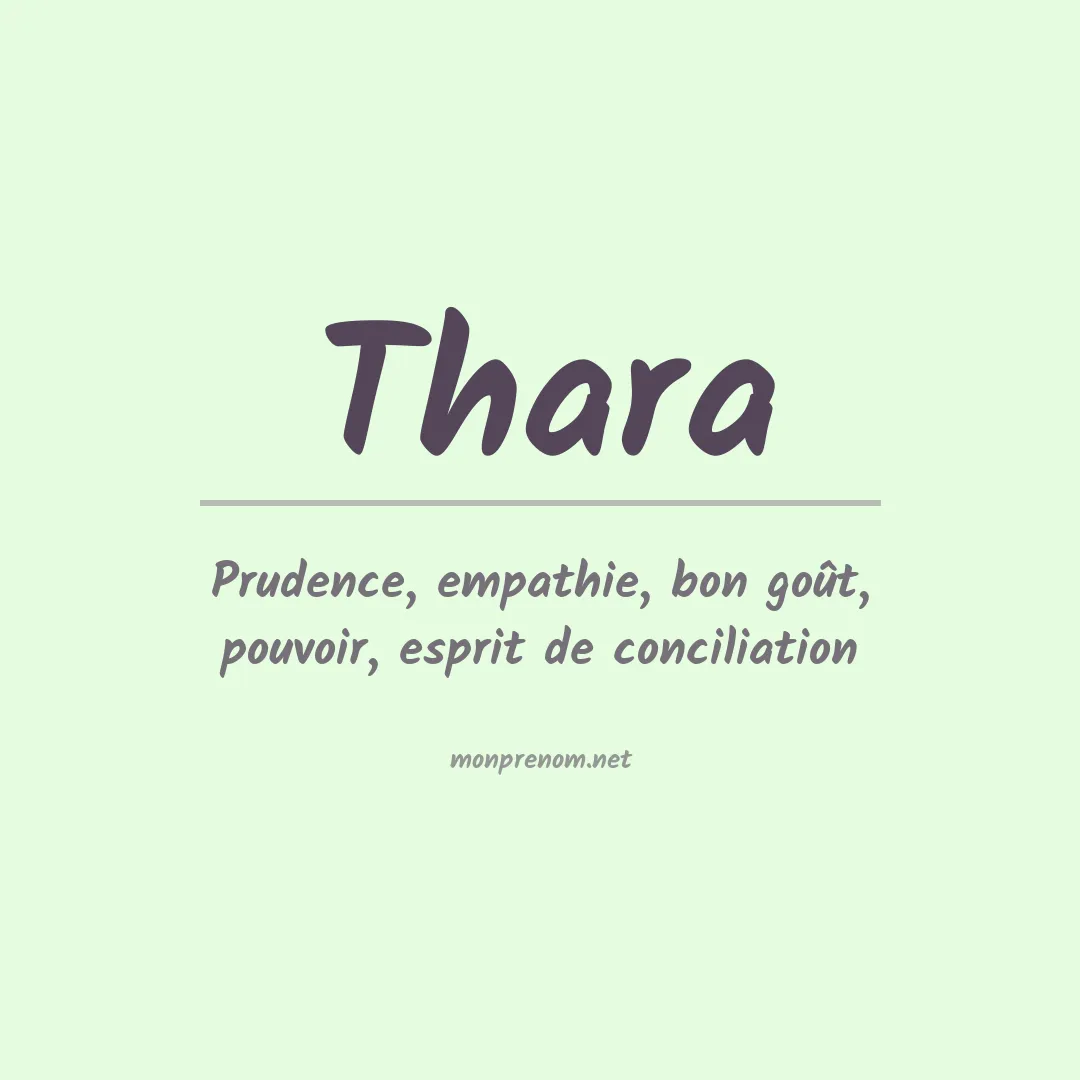 Signification du Prénom Thara