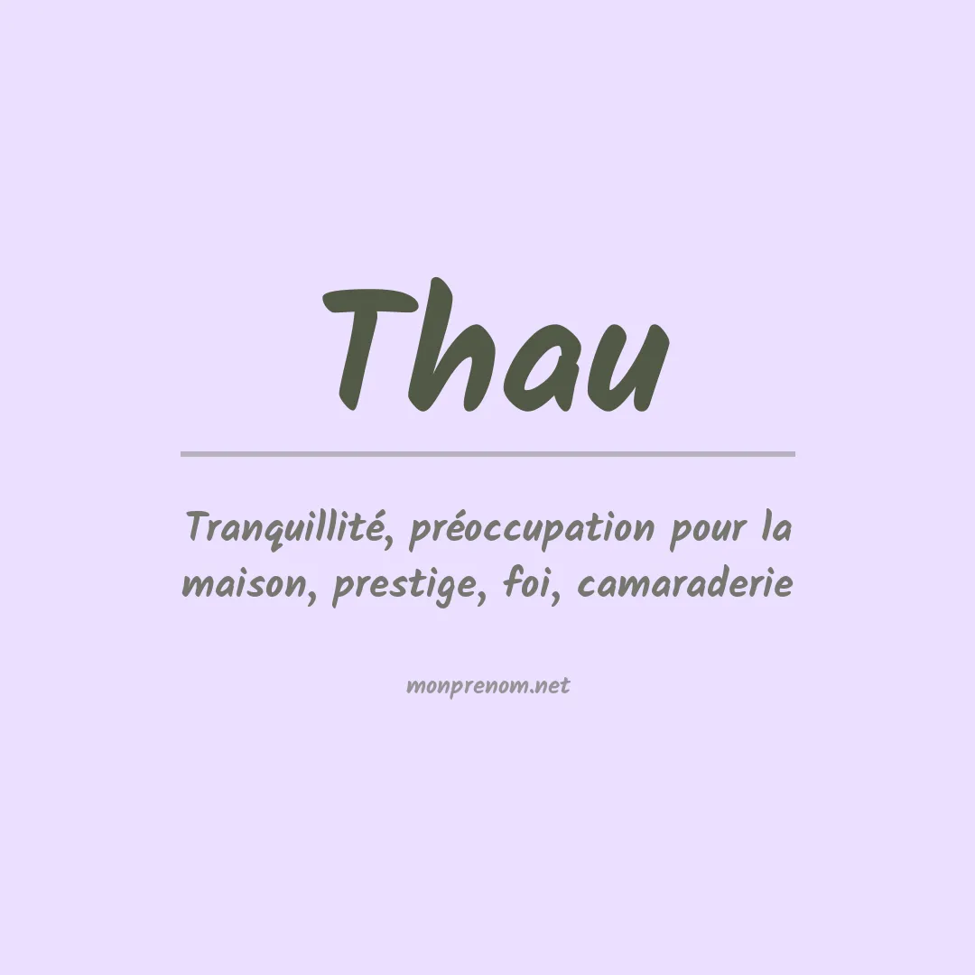 Signification du Prénom Thau