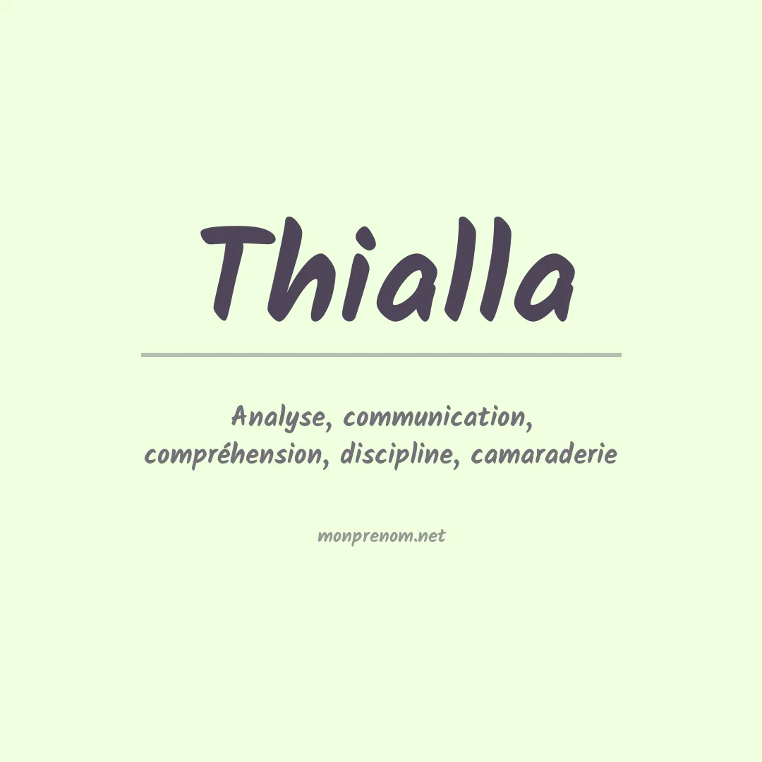 Signification du Prénom Thialla Signification du Prénom Thialla