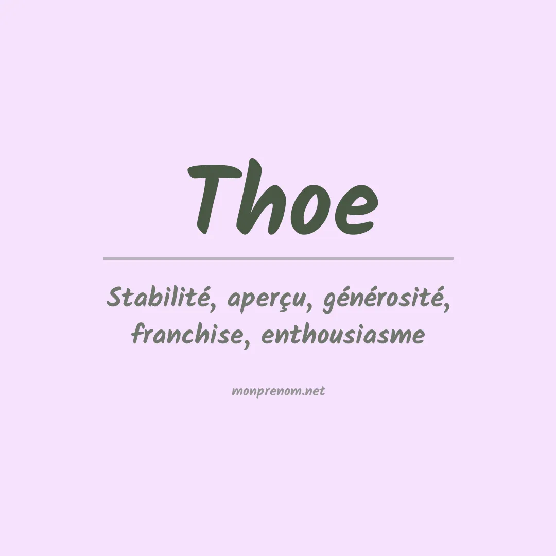 Signification du Prénom Thoe Signification du Prénom Thoe