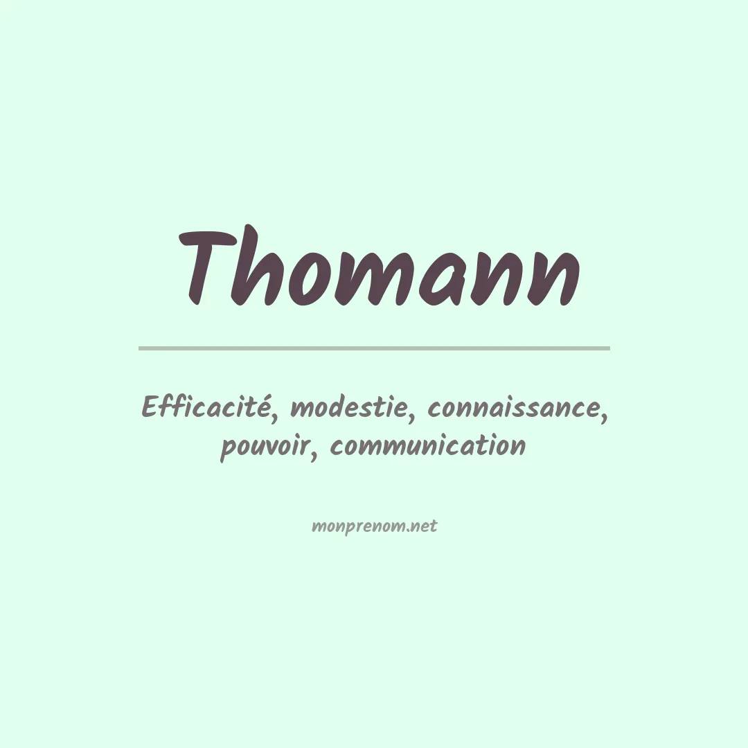 Signification du Prénom Thomann