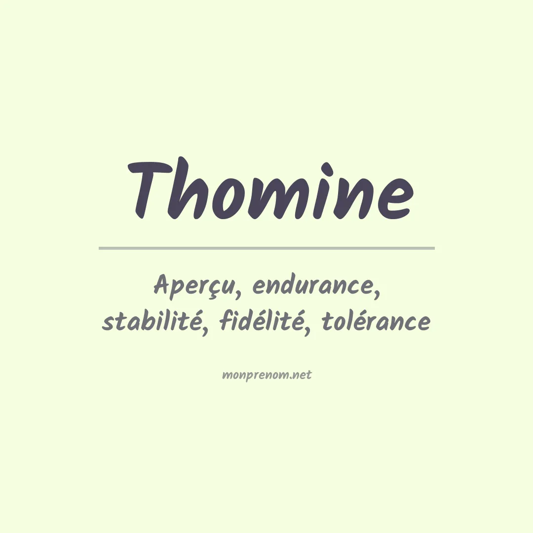 Signification du Prénom Thomine Signification du Prénom Thomine