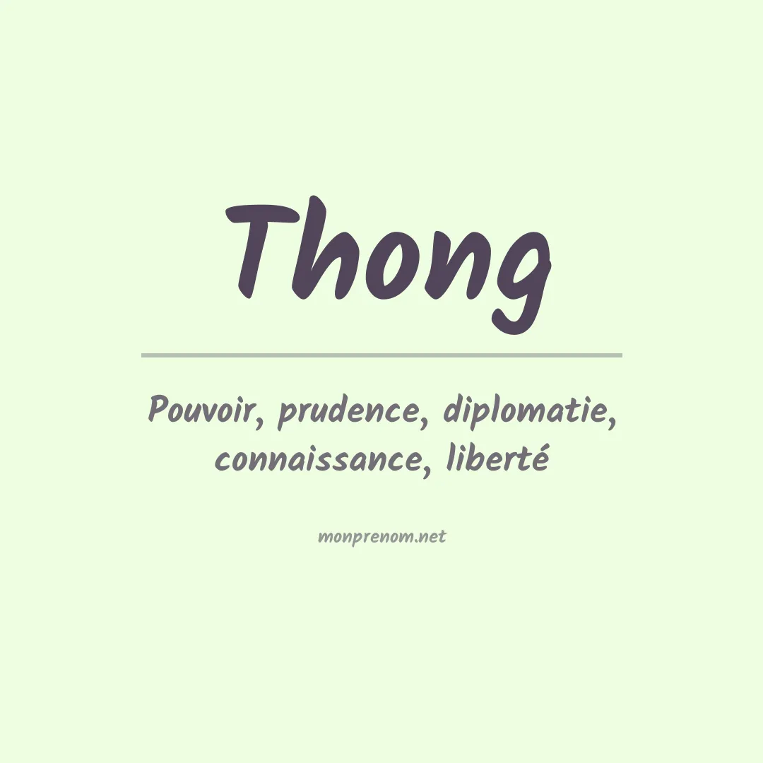 Signification du Prénom Thong