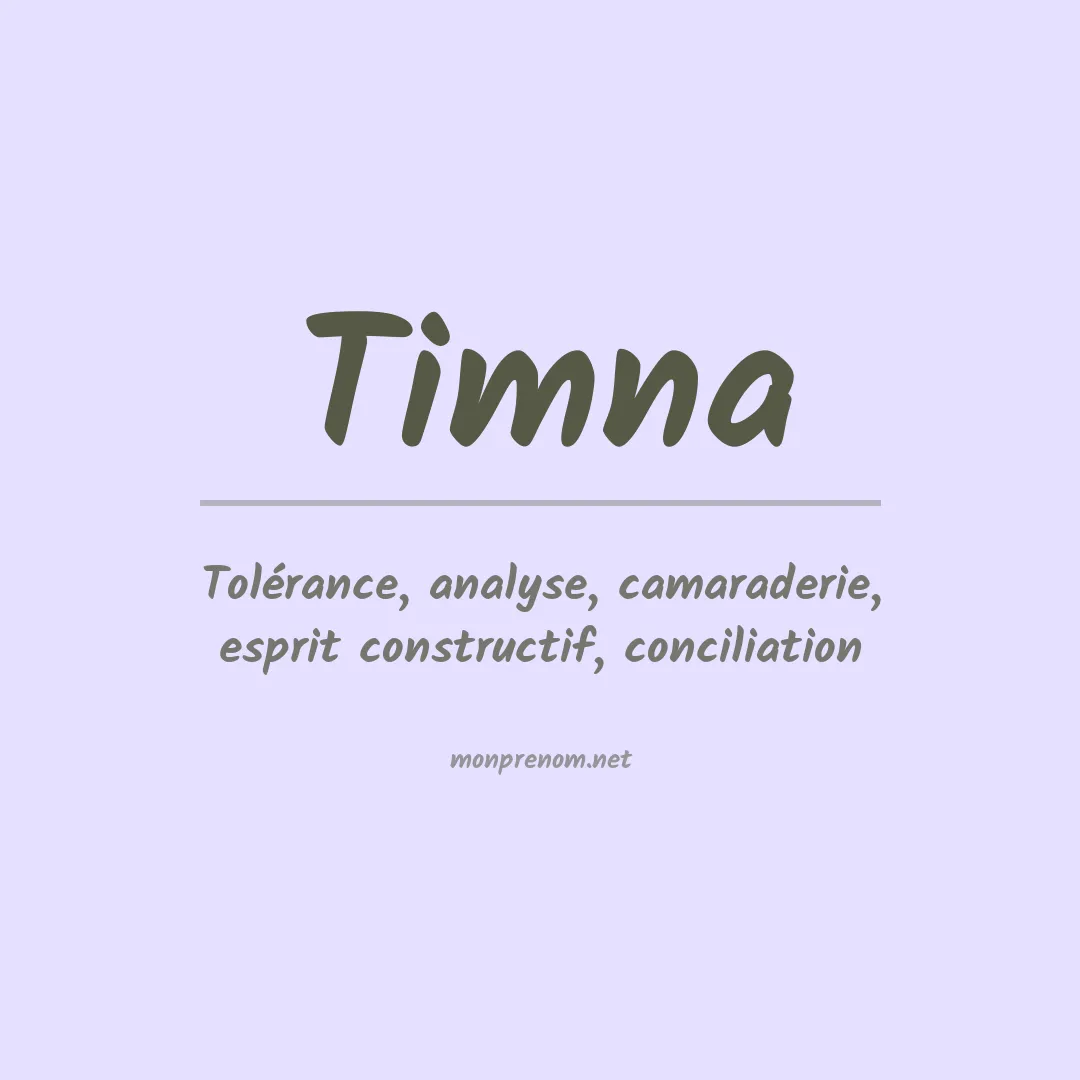 Signification du Prénom Timna Signification du Prénom Timna