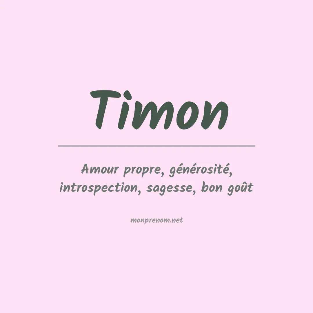 Signification du Prénom Timon