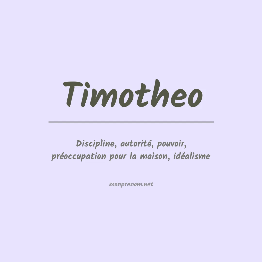 Signification du Prénom Timotheo