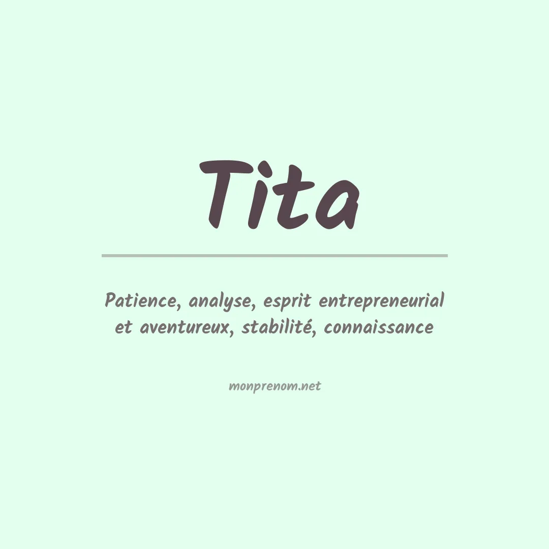 Signification du Prénom Tita Signification du Prénom Tita