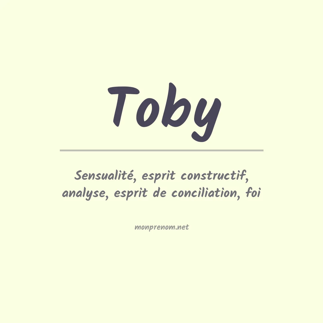 Signification du Prénom Toby