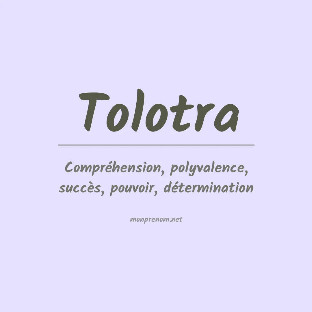 Signification du Prénom Tolotra Signification du Prénom Tolotra