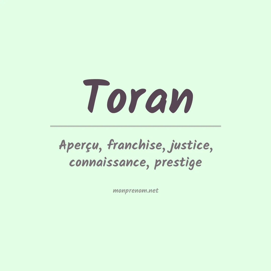 Signification du Prénom Toran