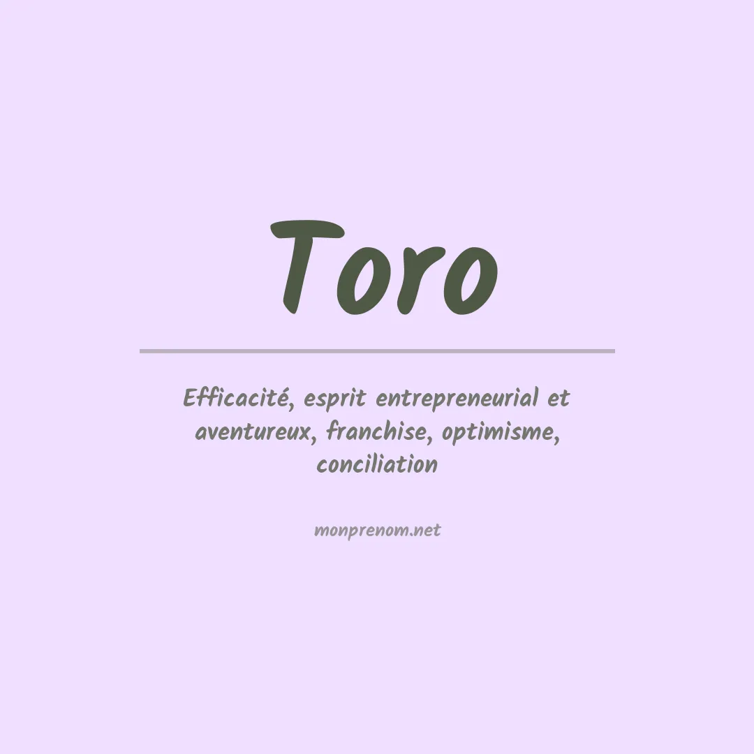 Signification du Prénom Toro