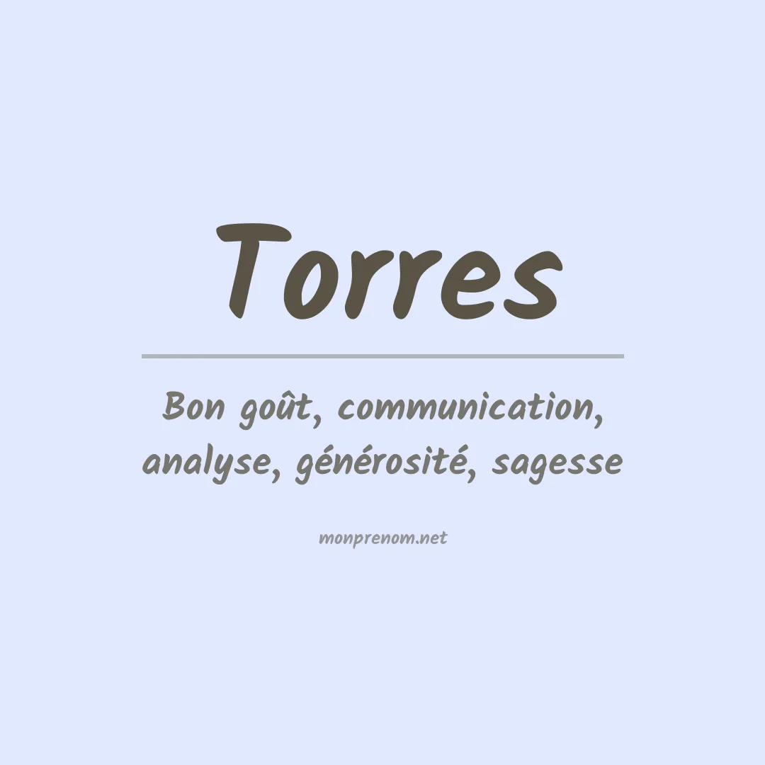 Signification du Prénom Torres