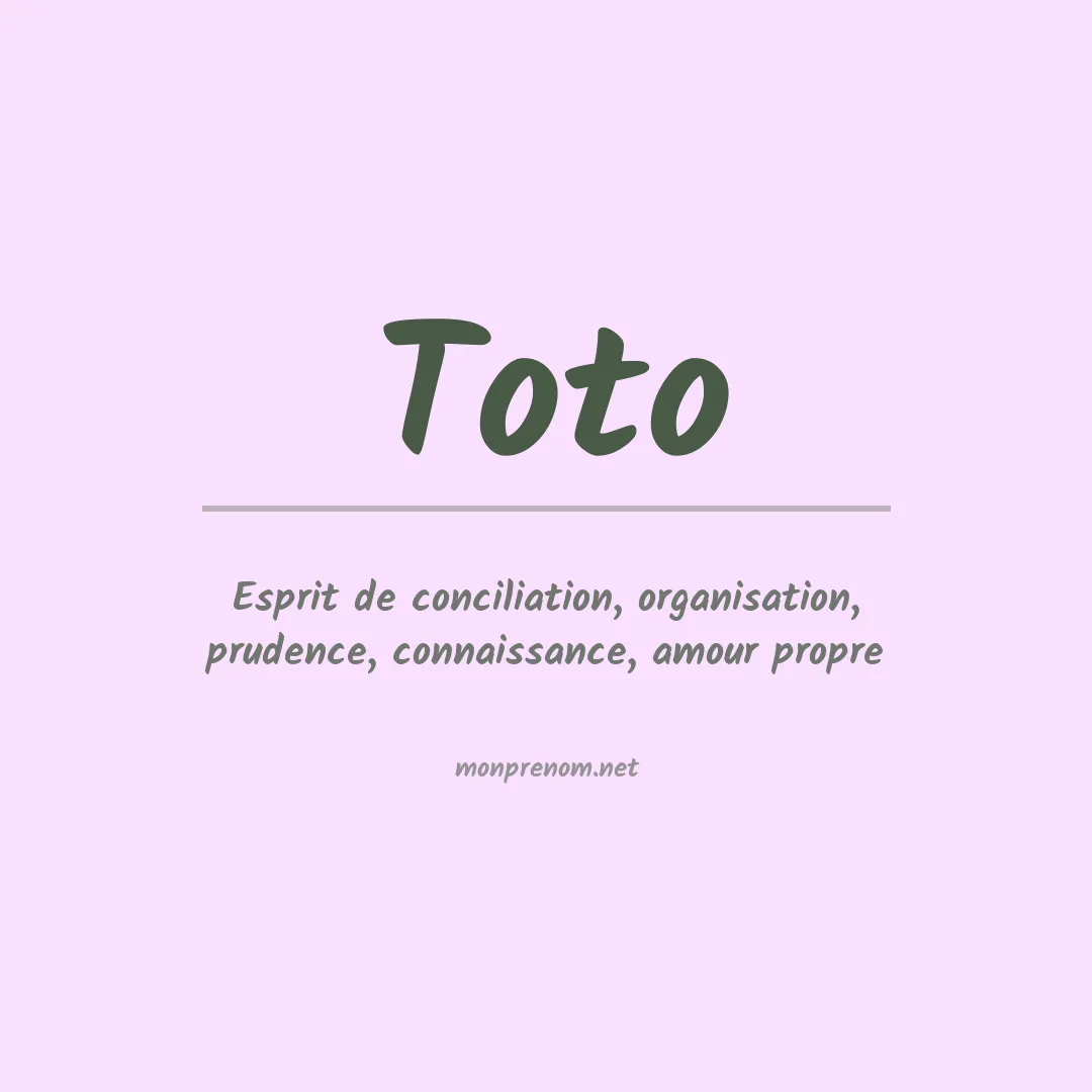Signification du Prénom Toto