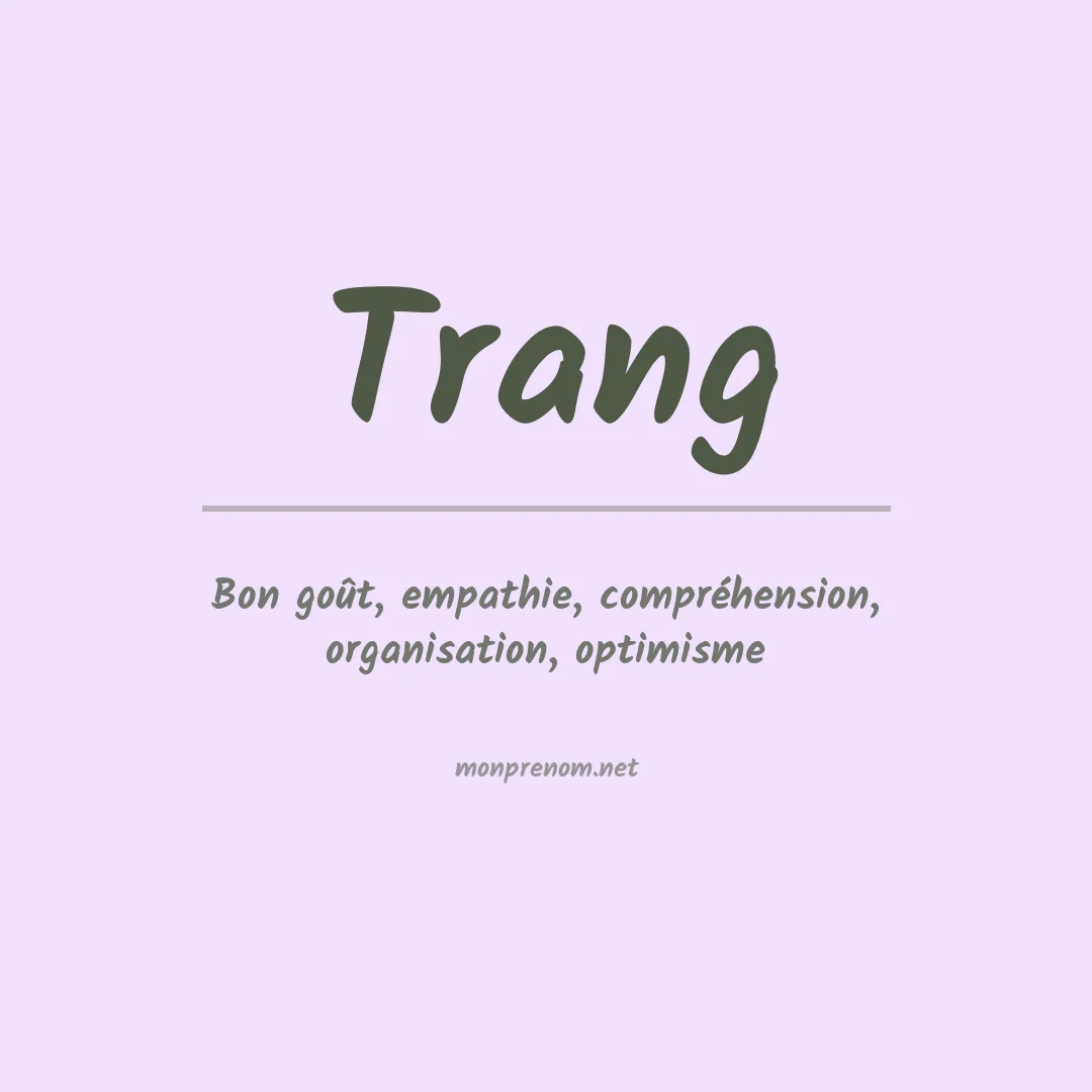 Signification du Prénom Trang