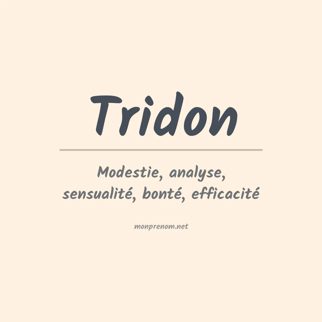 Signification du Prénom Tridon Signification du Prénom Tridon
