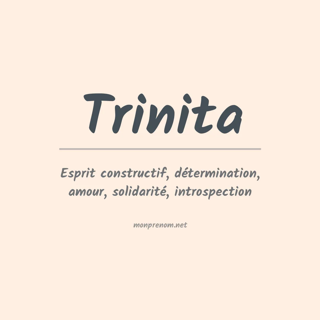 Signification du Prénom Trinita Signification du Prénom Trinita