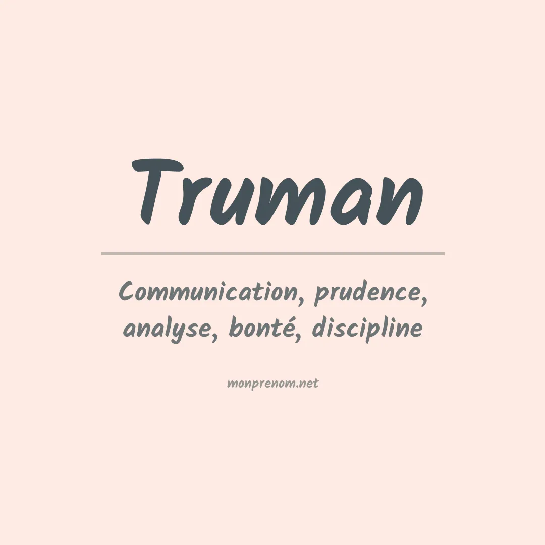 Signification du Prénom Truman