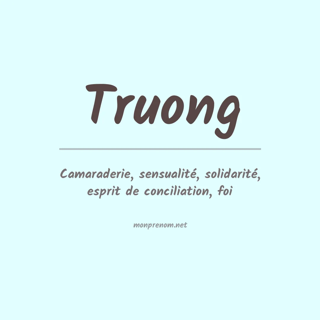 Signification du Prénom Truong