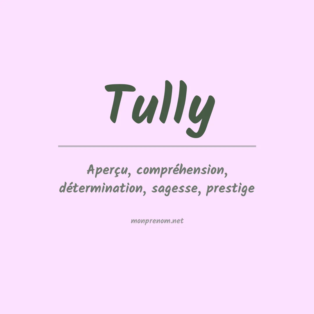 Signification du Prénom Tully