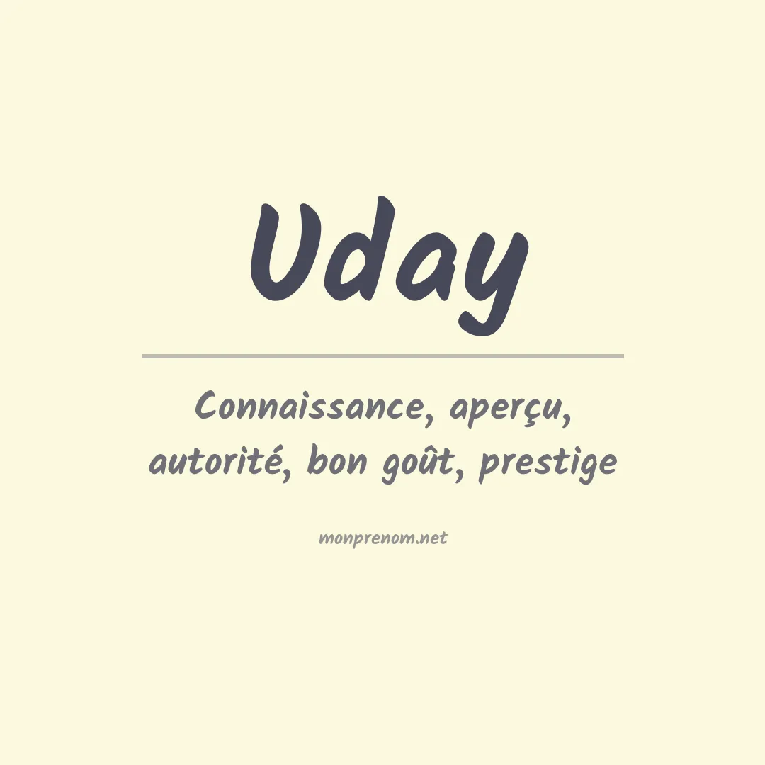 Signification du Prénom Uday