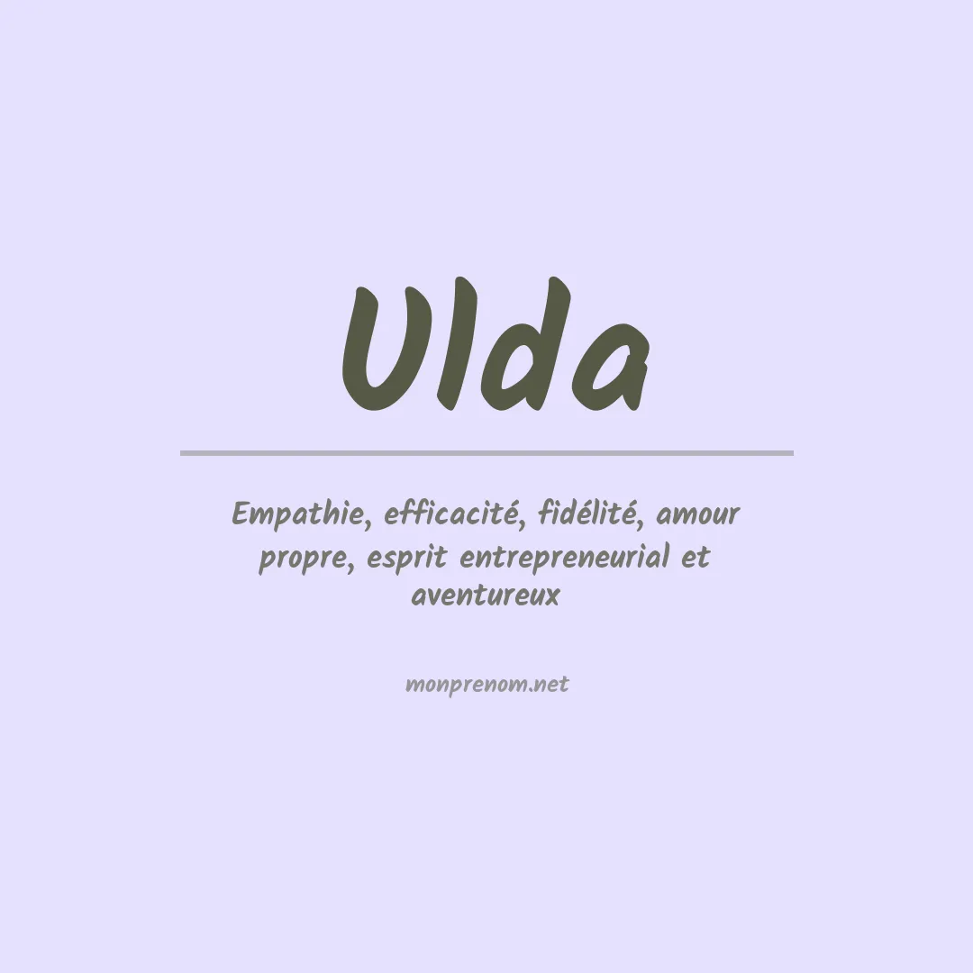 Signification du Prénom Ulda