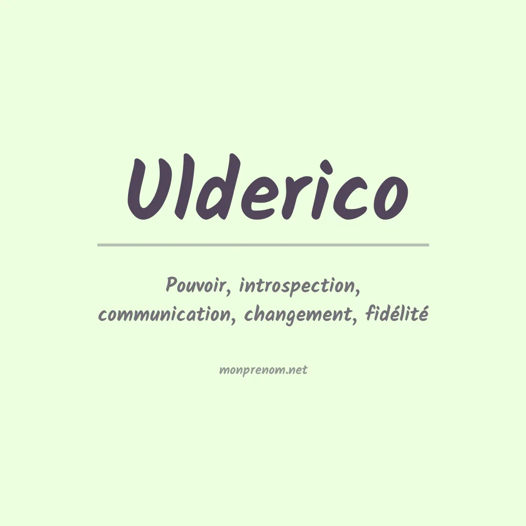 Signification du Prénom Ulderico