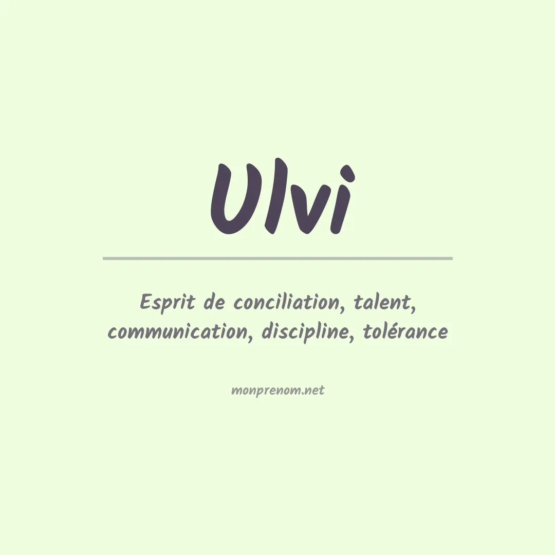 Signification du Prénom Ulvi Signification du Prénom Ulvi