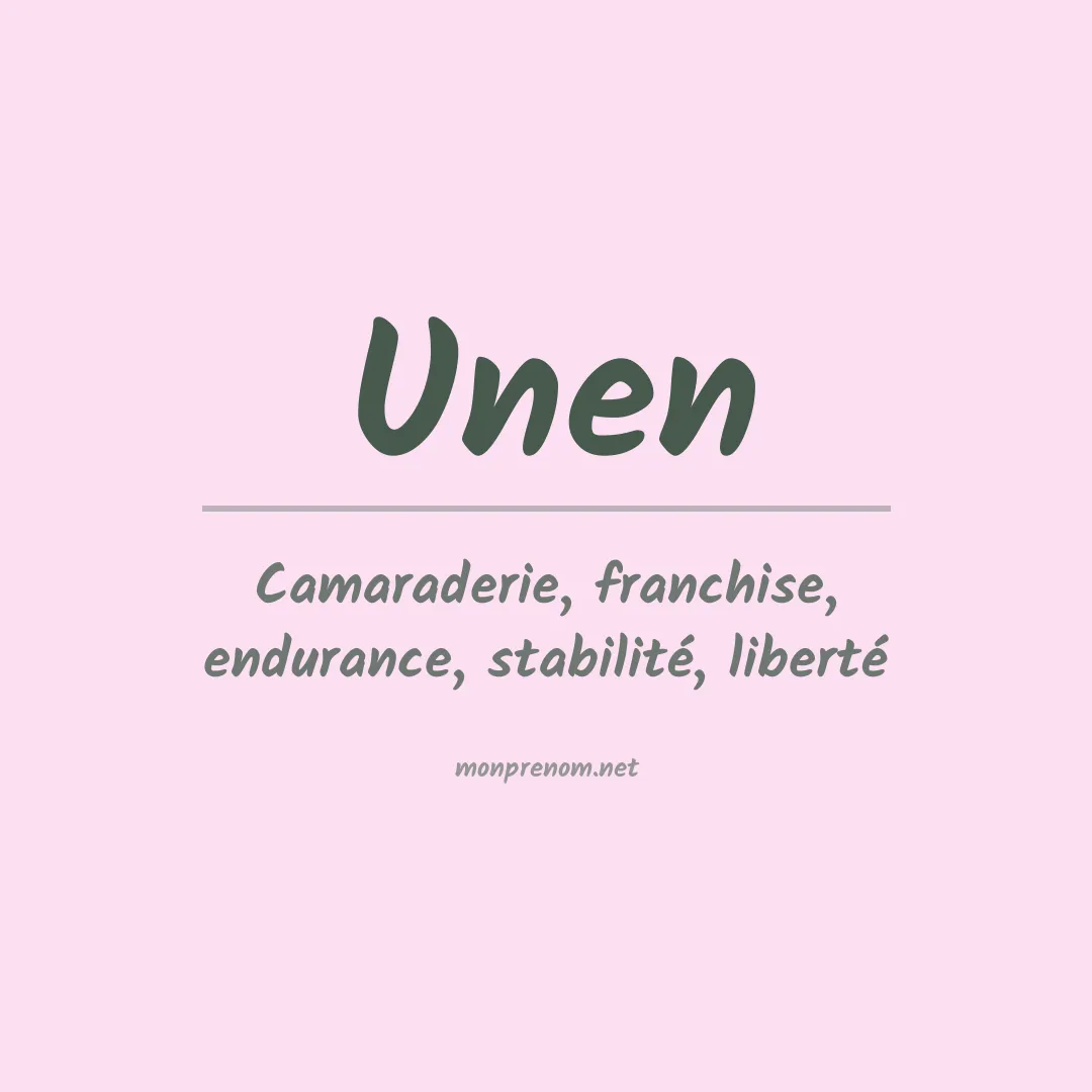 Signification du Prénom Unen Signification du Prénom Unen