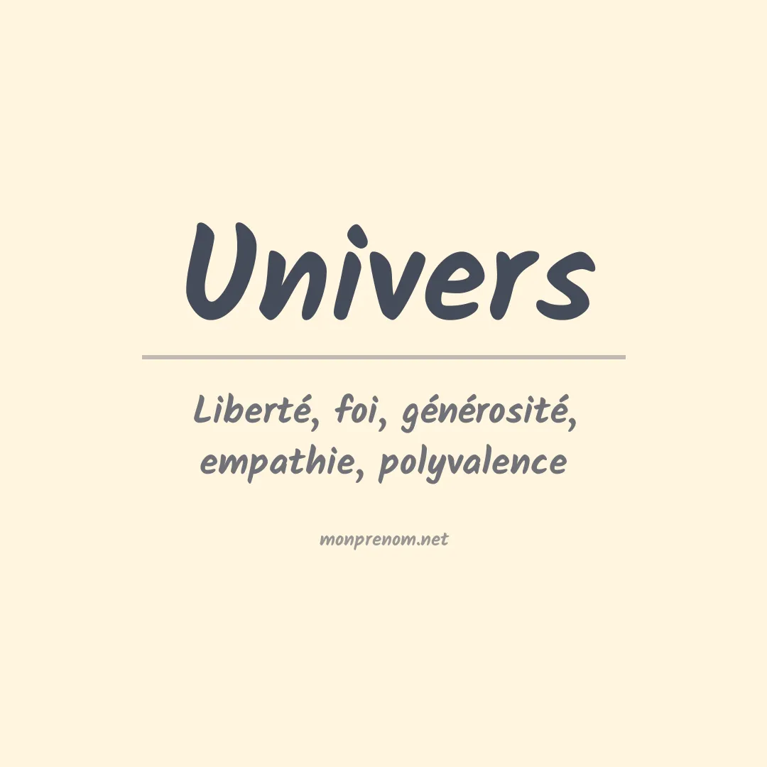 Signification du Prénom Univers Signification du Prénom Univers