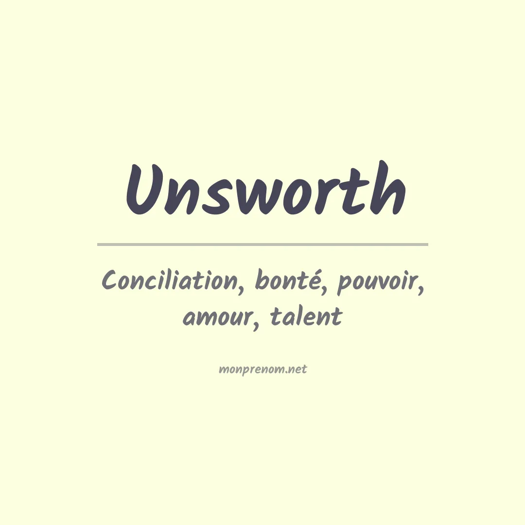 Signification du Prénom Unsworth