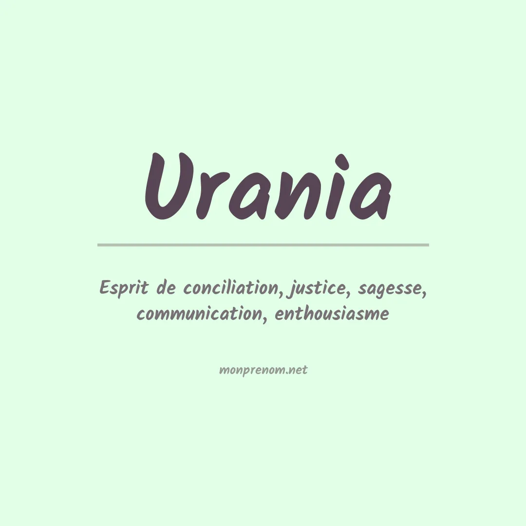 Signification du Prénom Urania