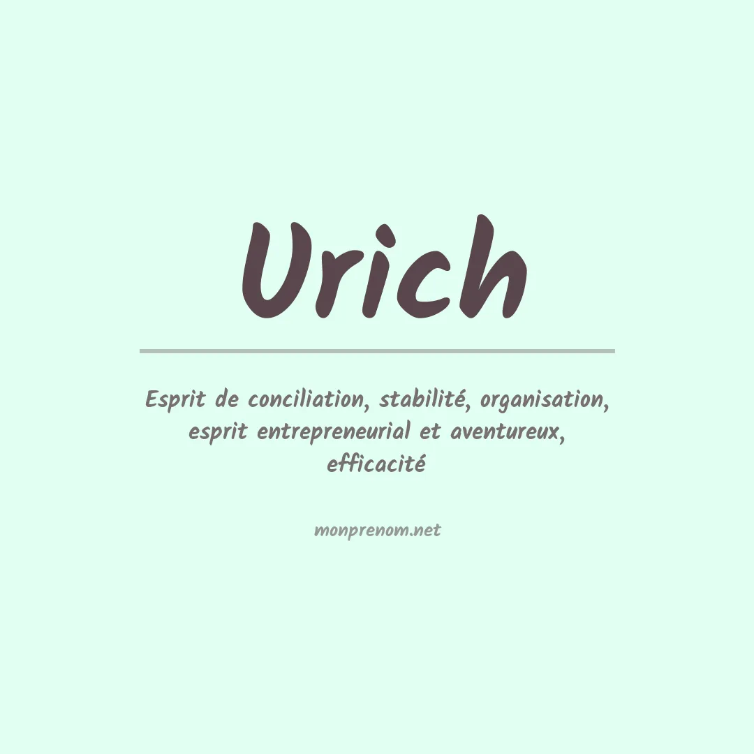 Signification du Prénom Urich