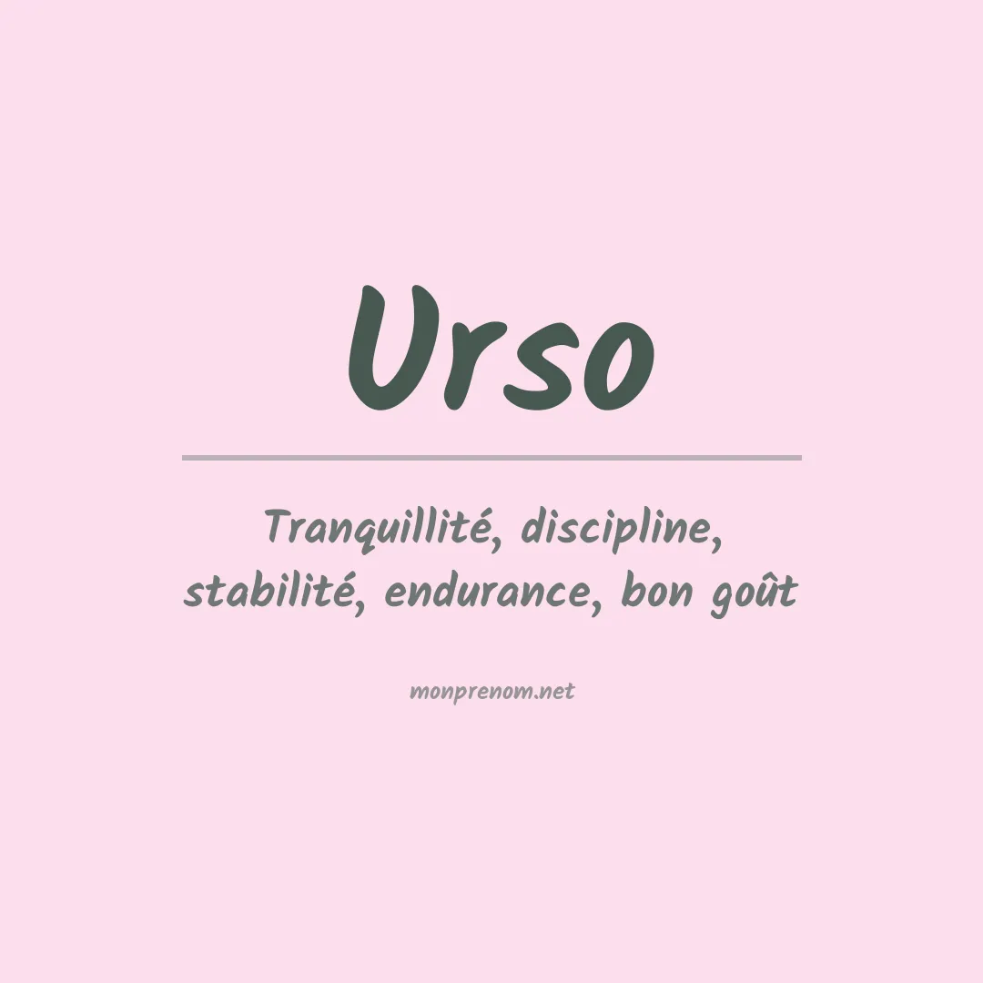 Signification du Prénom Urso