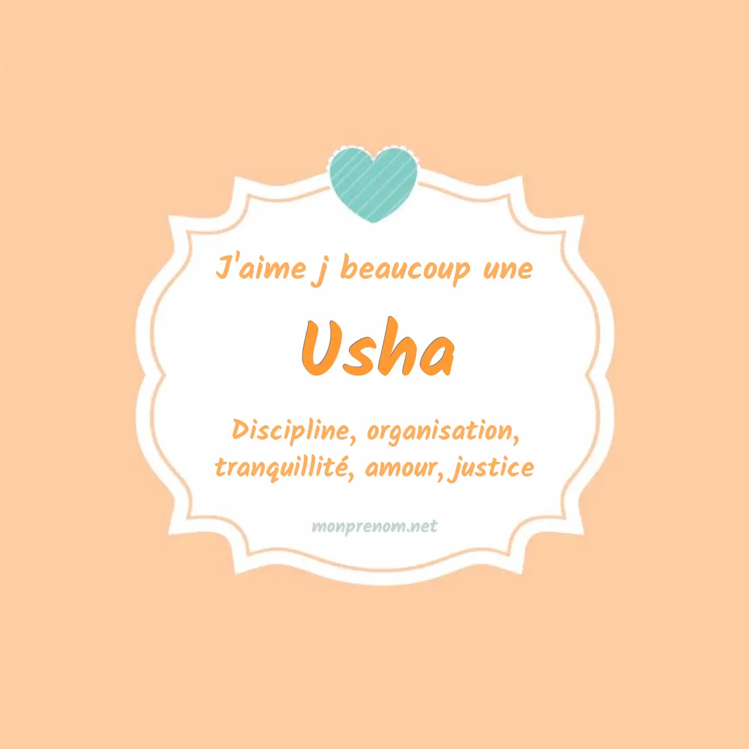 j'aime beaucoup Usha