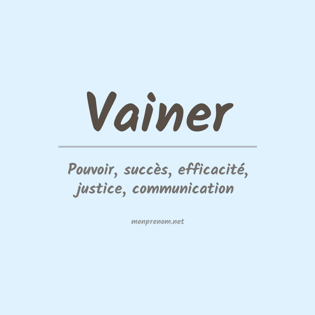 Signification du Prénom Vainer