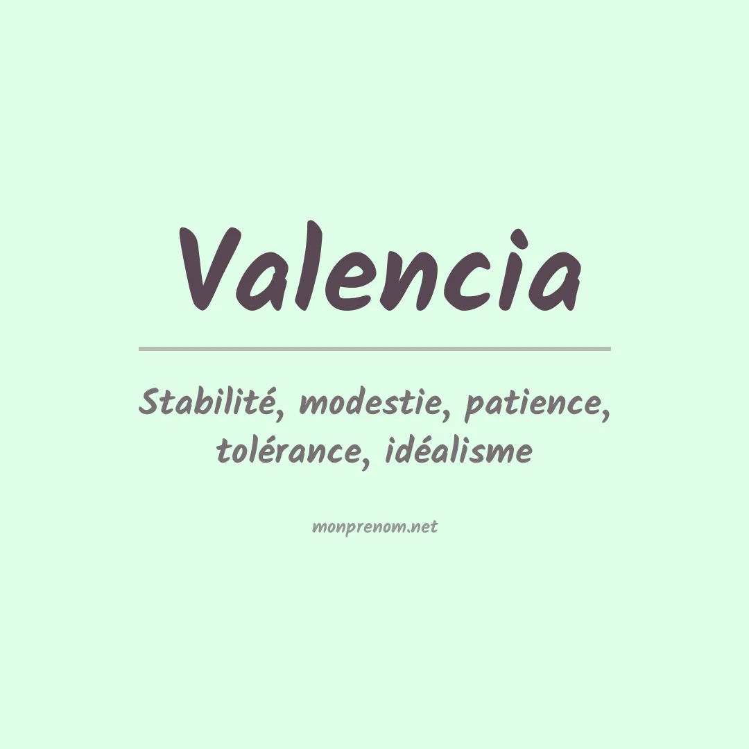 Signification du Prénom Valencia