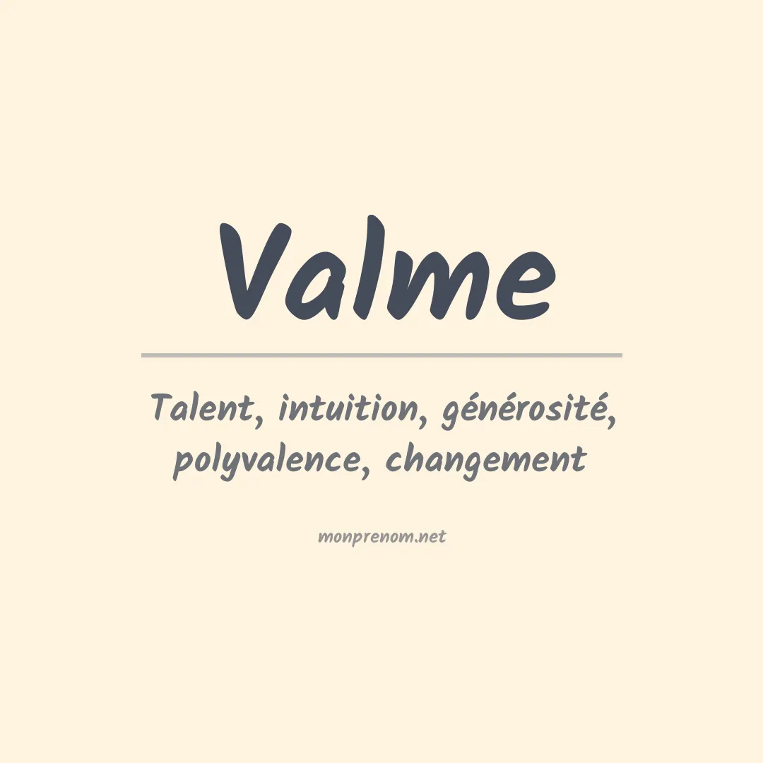 Signification du Prénom Valme Signification du Prénom Valme